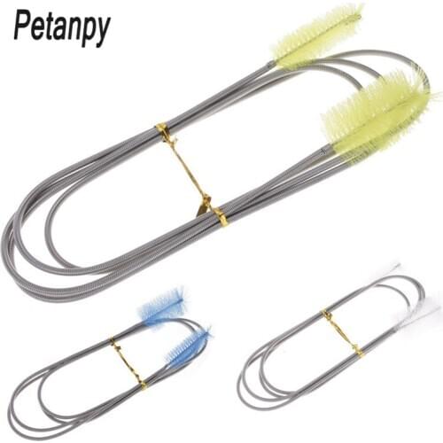 2 Heads Flexible Tube Filter Cleaning Brush Kit Double Ended Pump Bottle tubes Bendable Nylon Cleaner 155cm for Aquarium