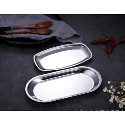 Hotel stainless steel towel dish tray fruit snacks oval small plate kindergarten children dishes Snack Plates