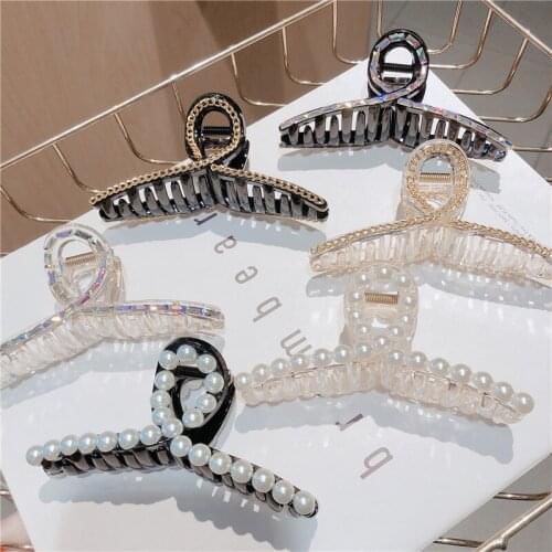 Korean Style Head Accessories for Women Vintage Pearl Hair Claw Girl Party Hair Clips