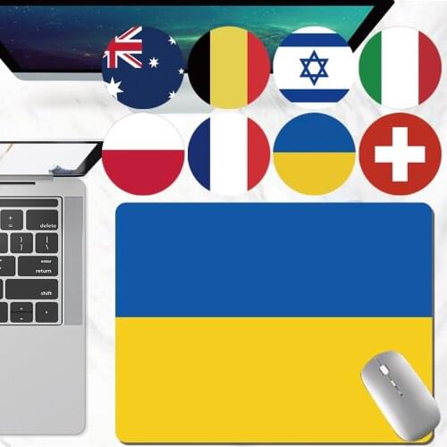 Mouse Pad Game Gamer Mouse Pad Anti-slip Waterproof PU Leather Mouse-pad National Flag Series Pattern Mouse Mat