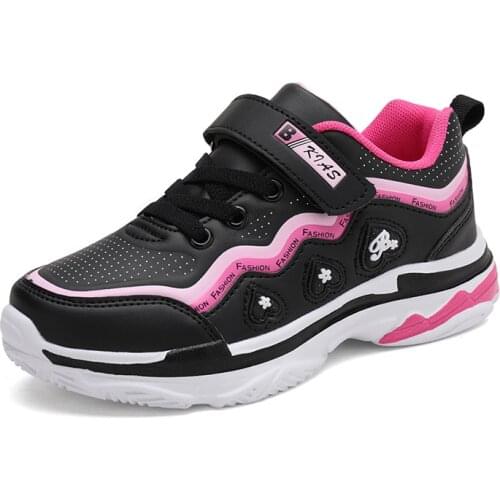 Girls Sneakers Children Shoes For Girls Shoes Kids Sneakers Leather School Foowear Hook&Loop Fashion tenis infantil menina 2021