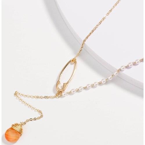 Cute long Crystal Pendant Necklaces For Women Gold Color Chain Collar Shine Friend Jewelry Party Gift Best Selling