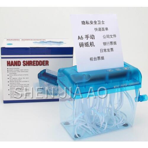 Mini Small Shredder Desktop Hand A6 Shredder Office Household Manual Shredder Financial Paper Shredder Multifunctional Shredder