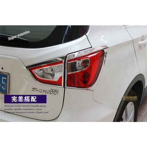 Lapetus Exterior Fit For Suzuki Sx4 S-cross 2014 - 2020 Chrome Rear Lights Tail Lamps Frame Cover Trim