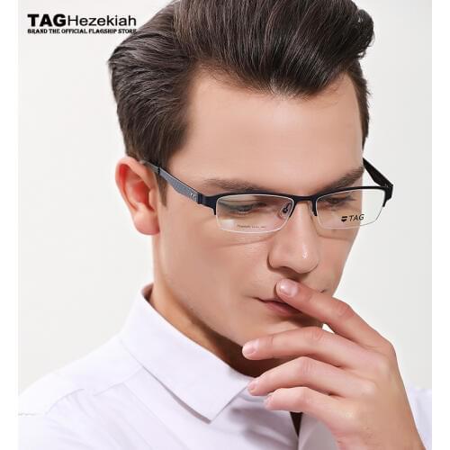 2019 new titanium glasses frame men TAG Brand Fashion ultra-light carbon fiber eyeglasses frames women College optical shelves