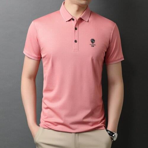 2021 New Arrival Summer Men T-shirt Casual Thin Turn-down Collar Tshirt Short-sleeved Solid Color Oversized T Shirt Size M-4XL