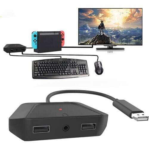 Adapter Keyboard Mouse Converter with 3.5mm Audio Jack for Swich/PS4 Pro/PS4 Slim/XboxOne S/XboxOne X Console