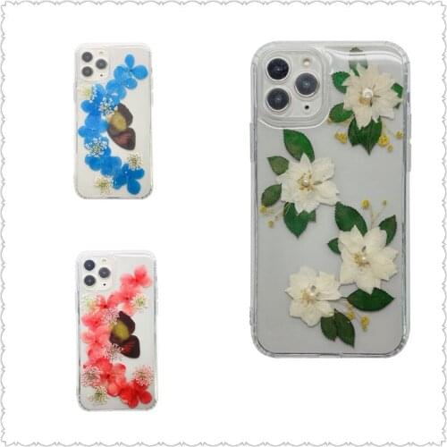 Suitable for iphone 11/12romax 7/8plus Glue dropping real flower mobile phone case for iphone XSmax XR XS X protective cover