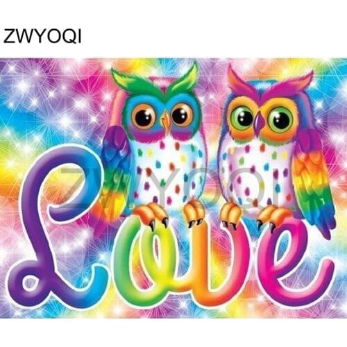 Full Square Diamond embroidery bird of Minerva love Full Round Diamond mosaic bird of Minerva DIY Diamond painting Cross stitch