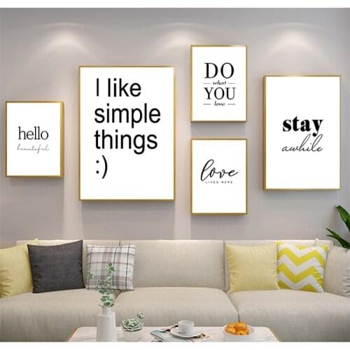 Prints For Living Room Modern Home Decor AL132 Live Love Laugh Inspiring Quotes Wall Art Canvas Painting Black White Wall Poster