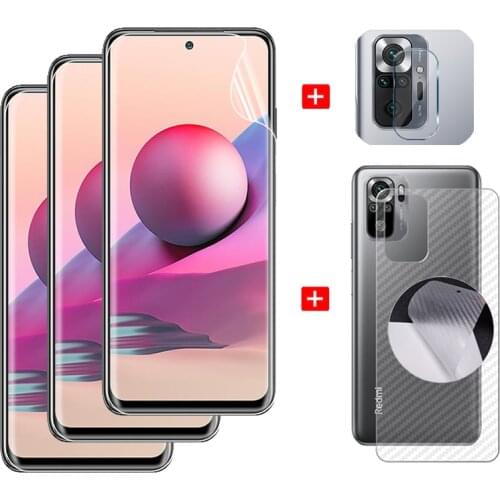 Full Cover Hydrogel Film For Xiaomi Redmi Note 10S Screen Protector Note10 Pro 5G Note10S Camera Soft Glass on Redmi Note 10S Front + Back Film