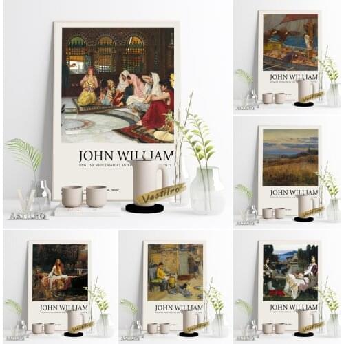 John William Waterhouse Retro Canvas Painting Saint Cecilia Christian Art Poster Consulting The Oracle Romanticism Home Decor