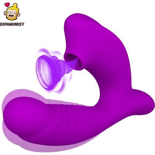 Adult Sex Toys Clitoral Sucking Wearable Dildo Vibrator Oral Sex Woman Masturbator G Spot Clit Stimulator Nipple Sucker Sex Shop