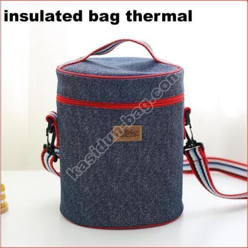 2pcs/lot 9 sizes available denim insulated thermal picnic cooler bag