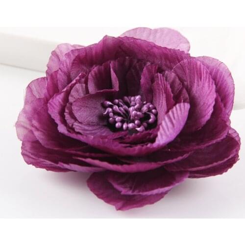 Bohemian Peony Flower Fabric Cloth Brooch Hair Clip Headdress Hair Accessories For Bridal Wedding Shawl Corsage Beach Holiday
