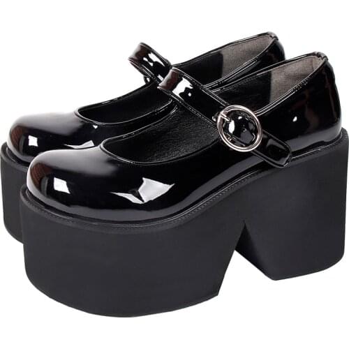 Angelic imprint woman girl lolita cosplay punk shoe lady high heels wedges Pumps women princess dress party shoes new style heel