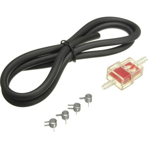 Universal Motorcycle Scooter 6mm Oil Fuel Filter Petrol Pipe Hose Line with 4 Clips