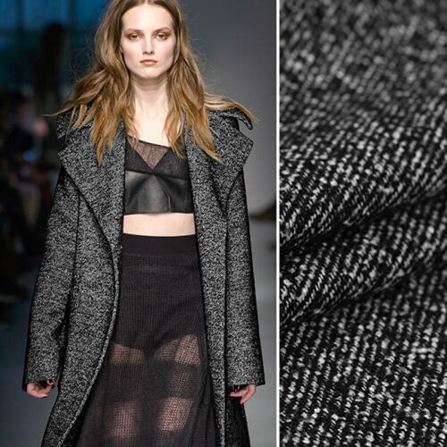 Spring and Autumn Thick Black Jacket Overcoat Outwear Wool Viscose Fabric 145CM Wide 560G Per Meter Sell By Meter DE549