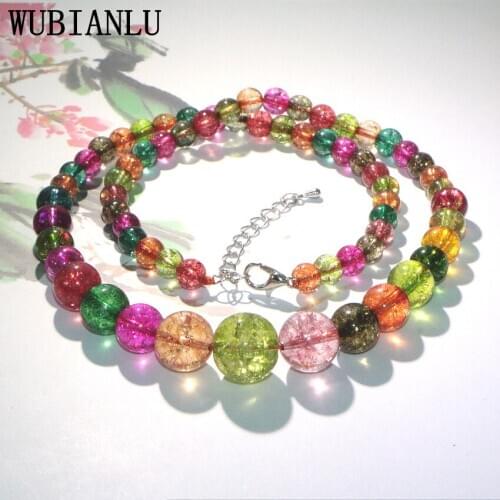 WUBIANLU Spring Womens Fashion Tourmaline Stone Round Bead Necklace Dress With Wholesale Irregular Crystals Jewelry Jades