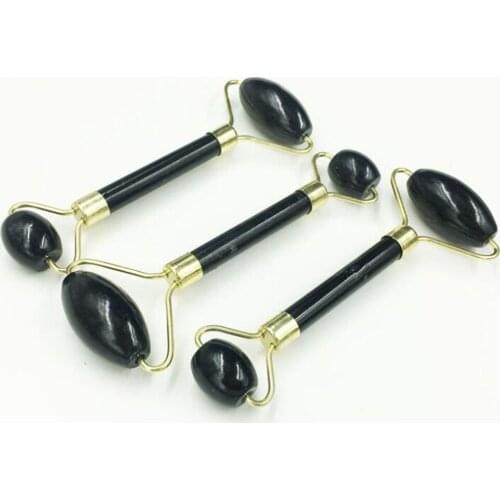 10pcs/lot Black Obsidian Facial Massage Jade Roller Double Heads Jade Stone Massager Eye Neck Thin Lift Slimming