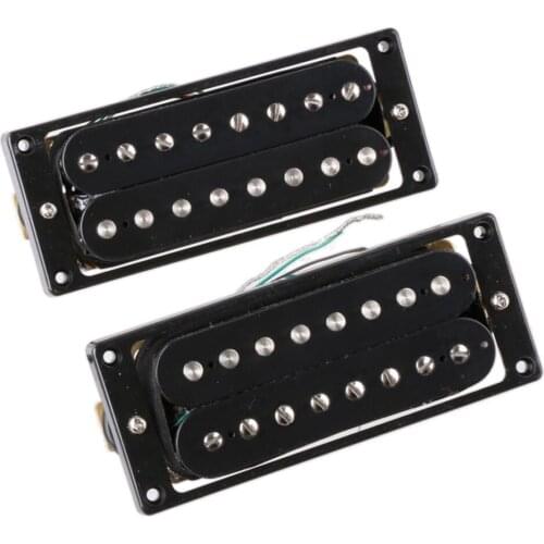 2 Pieces 8 String Electric Guitar Humbucker Pickup Double Coils Neck Bridge Pickup Set, Black