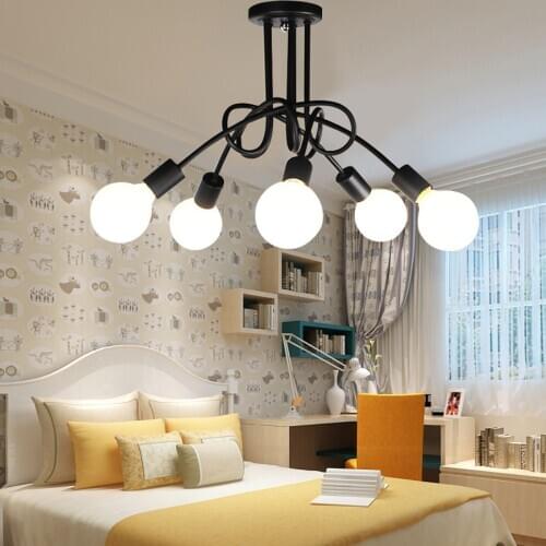 3 5 8 E27 Modern Ceiling Chandeliers for Dining Room Black White Loft Industrial Nordic Led Chandelier Avizeler Lustres