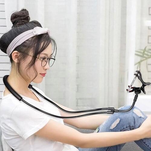 360 Degree Adjustable Mobile Phone Holder Lazy People I5D7 Neck Multifuncti Neck Hanging Necklace Holder Phone H Bedside Ha H3N7