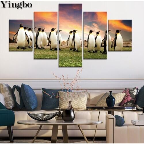 5pcs/set full square diamond mosaic cute animal penguin 5d DIY diamond painting stickers diy diamond embroidery Full display