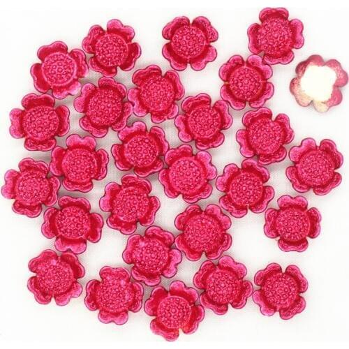50PCS 12mm Rose Color Resin Flatback Flowers |Resin Dollhouse Miniatures|Resin Flower Cabochons