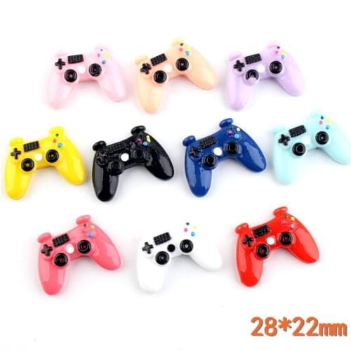 8pcs Resin Flatback Slime Filler Beads Charms Gamepad Controller Cabochons Craft For Cellphone Case Decoration DIY Accessories