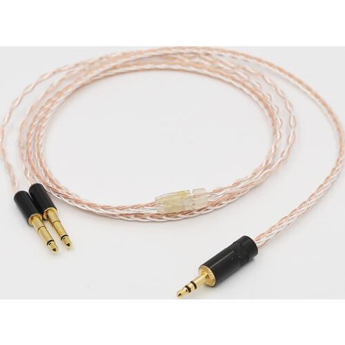 Audiocrast 8cores Headphones Cable 3.5 stereo Audio Plug Audio Upgrade Cable For Meze 99 Classics/Focal Elear