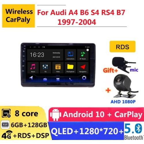 6G RAM 2 din 8 core android 10 car radio auto stereo for Audi A4 B6 S4 RS4 B7 SEAT Exeo navigation GPS DVD Multimedia Player