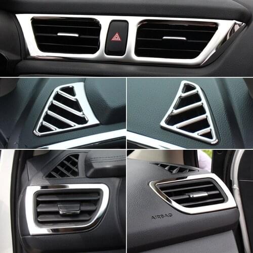 Car styling Stainless Steel Center console Air vent Trim sticker Covers case For KIA K2 Rio 3 2011-2016 Auto Accessories
