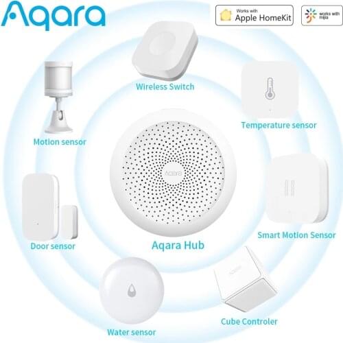 Aqara Hub M1S Gateway Smart Home Sensor Zigbee 3.0 Voice Control Night Light Alarm Function Works For Xiaomi Mi Home Homekit App