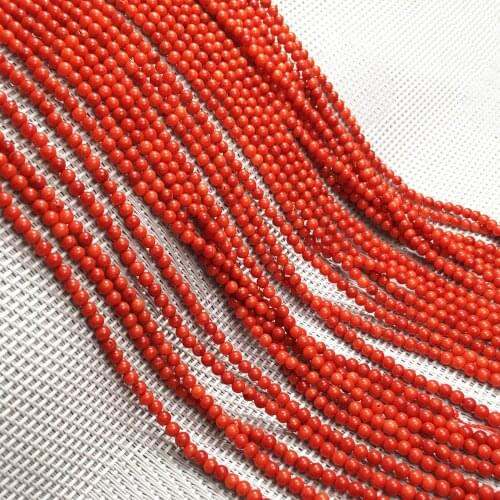 Wholesale Natural Stone Loose Beads 3mm Small Round Coral Beads for Jewelry Making DIY Necklace Bracelet Anklet Accessories