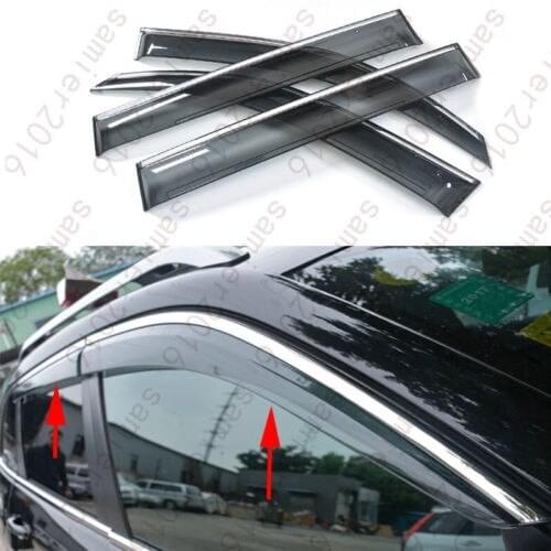 4x Door Window Visor Deflector Rain Guard Cover For Toyota LC Prado FJ150 10-15