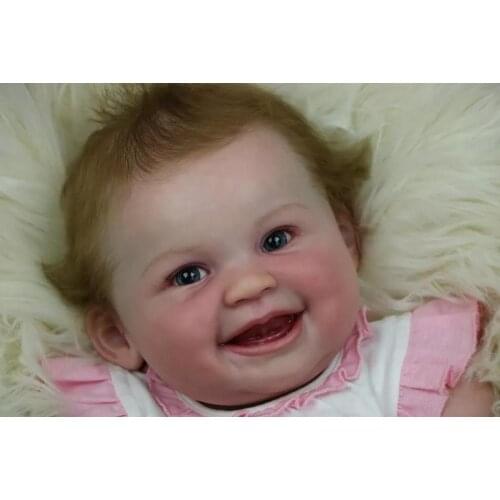 NPK DIY doll parts Popular smiling face reborn doll kit Juliana by Ping Luo very soft real touch unpainted unfinished