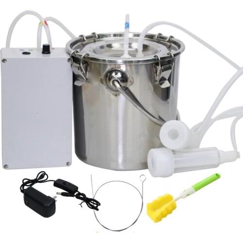 New 5L Electric Milking Machine for Cattle Goat 220V Pulsating Milking Machine Stainless Steel Milker Bucket Farm Livestock Tool