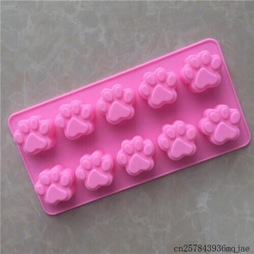100pcs 10 Holes Ice Molds 3D Cat Claw Shape Ice Trays Moulds Silicone Cake Tools for Ice Cream Chocolates Molds