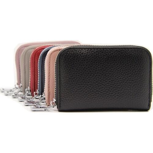 Unisex Genuine Leather Credit Card Holders Organ Female Card Case ID Holder Rfid Wallet Women Business Cardholder Organizer Coin