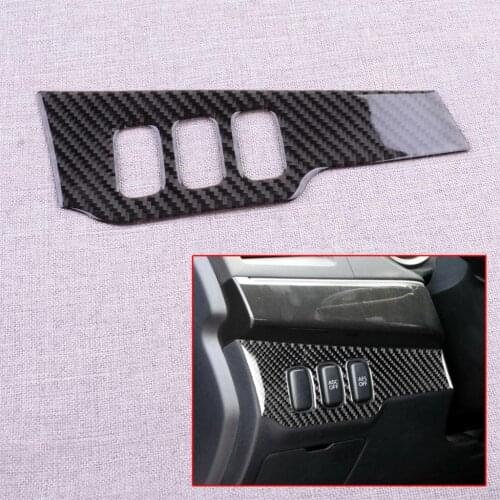CITALL Car Headlight Switch Button Cover Trim Fit For Mitsubishi Lancer Evo 2008-2010 2011 2012 2013 2014 Black Carbon Fiber