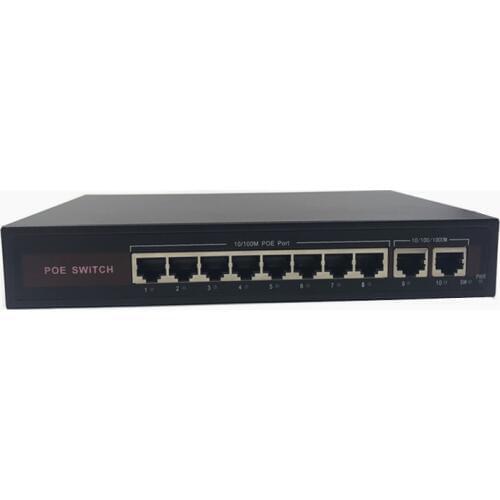 48V Ethernet POE switch with 8 10/100Mbps Port IEEE 802.3 af/at Suitable for IP camera/Wireless AP/CCTV camera system