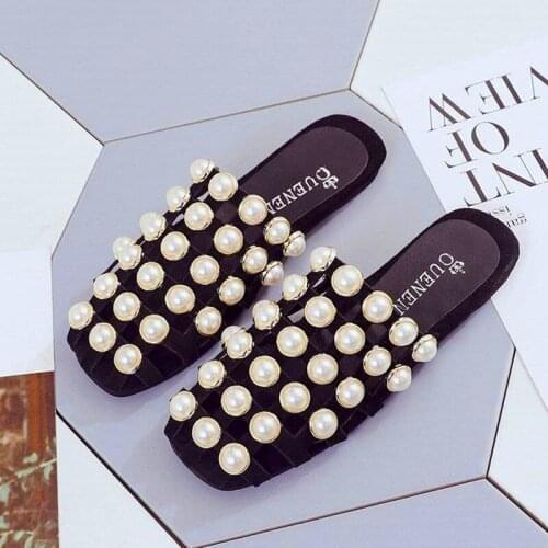 2021 New Shoes Pearl Jewelry Rhinestones Shining Sandals Summer Autumn Women Princess Slippers For Party and Wedding