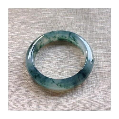 Send Certificate Natural Burmese Jade 54-64mm Ice Light Blue Two-color Bracelet Elegant Princess Jewelry Send Mom to Girlfriend