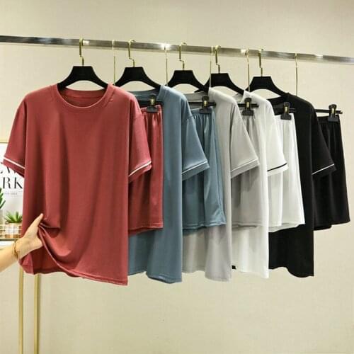 Pijama Mujer New Thin Ice Silk Summer Pajamas Set Cool Short Sleeve Sleepwear Women Home Suit Pyjama Femme Outside Wear