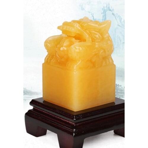 Rehabilitation Seven Stars Four Dragons Town Decoration jade Topaz Shi Xianglong Official Decoration Office Living Room