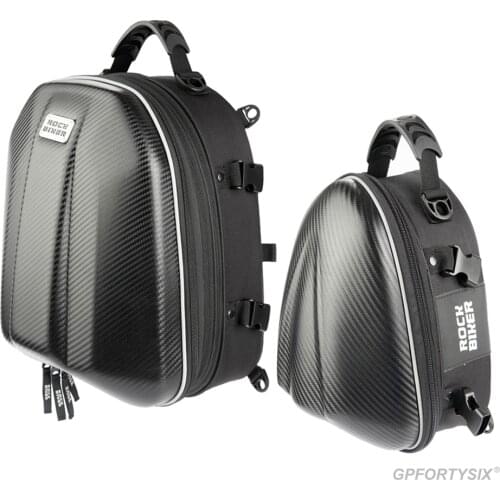 ROCK BIKER 18-24L Carbon Fiber Motorcycle Tail Bag Waterproof Motorbike Rear Back Seat Bag Moto Helmet Travel Bag Rider Backpack