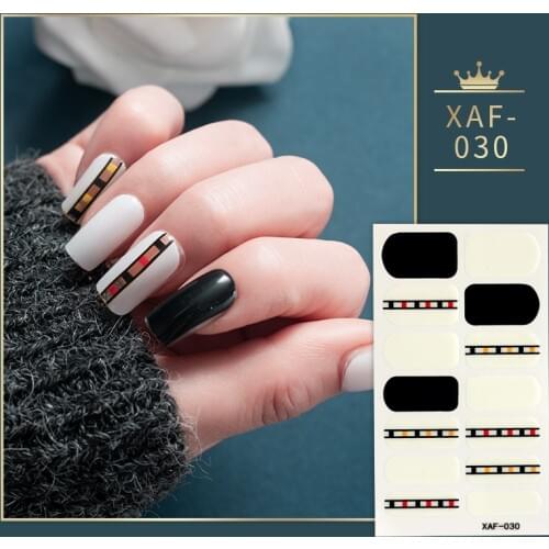 Retail Nail Stickers Full Wrap Nail Sticker Set Self Adhesive Nail Full Cover Stickers Nail Art Decals with Nail File