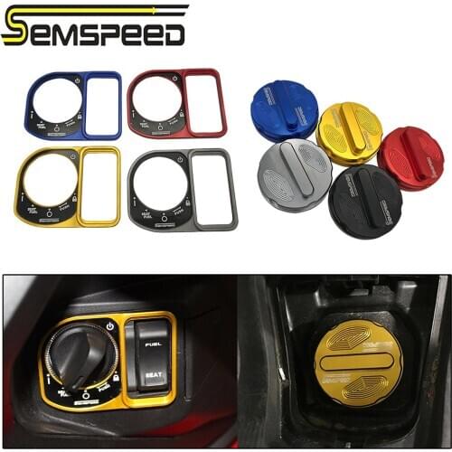 SEMSPEED For Honda ADV150 2019 2020 2021 Motorcycle Gas Diesel Fuel Oil Filler Tank Cap Trim Switch Electric Door Lock Cover Set