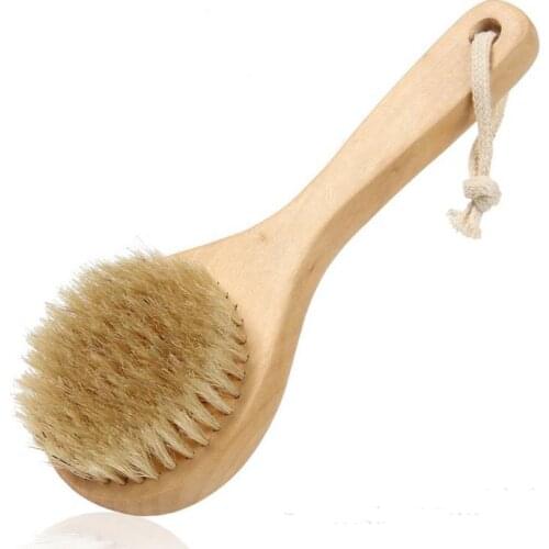 50PCS Bristle Detox Wooden Handle Body Brush Skin Brush Long-handled Sale SN3907